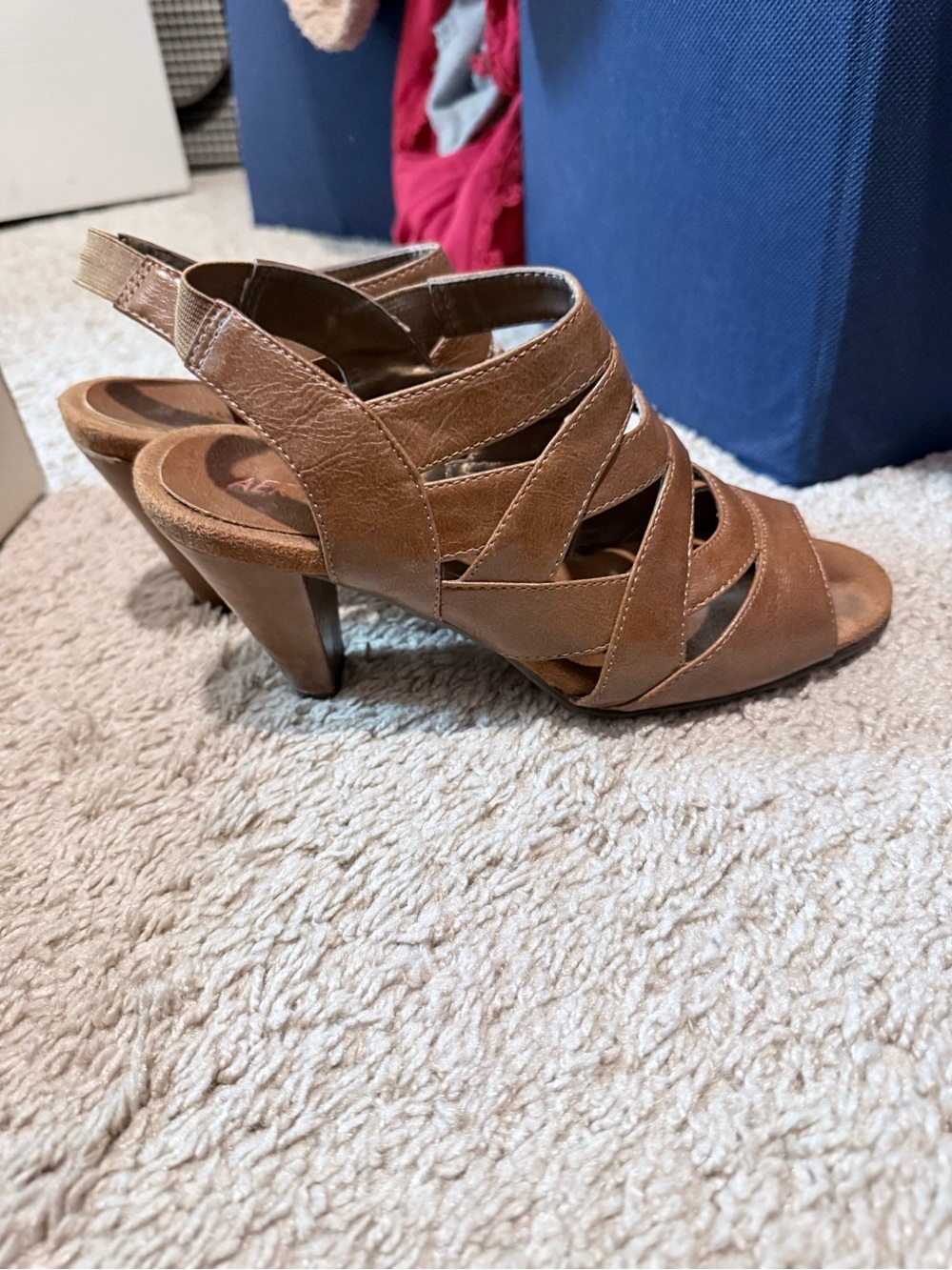 Women's Brown Strappy Slingback Heeled Sandals